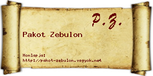 Pakot Zebulon névjegykártya